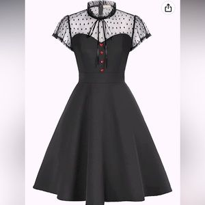 👗🖤❤️ Belle Poque Women's 1950s Polka Dot Vintage Swing Pinup Sexy Dress 👗🖤❤️